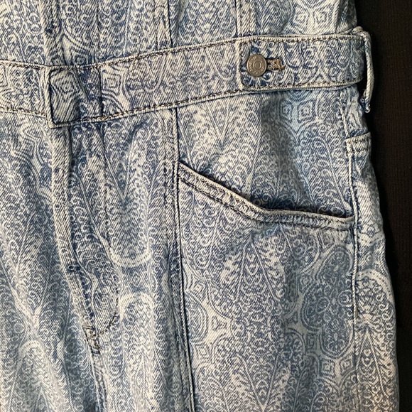 We The Free Wide by Free People Leg Denim Paisley Overalls - Picture 3 of 11